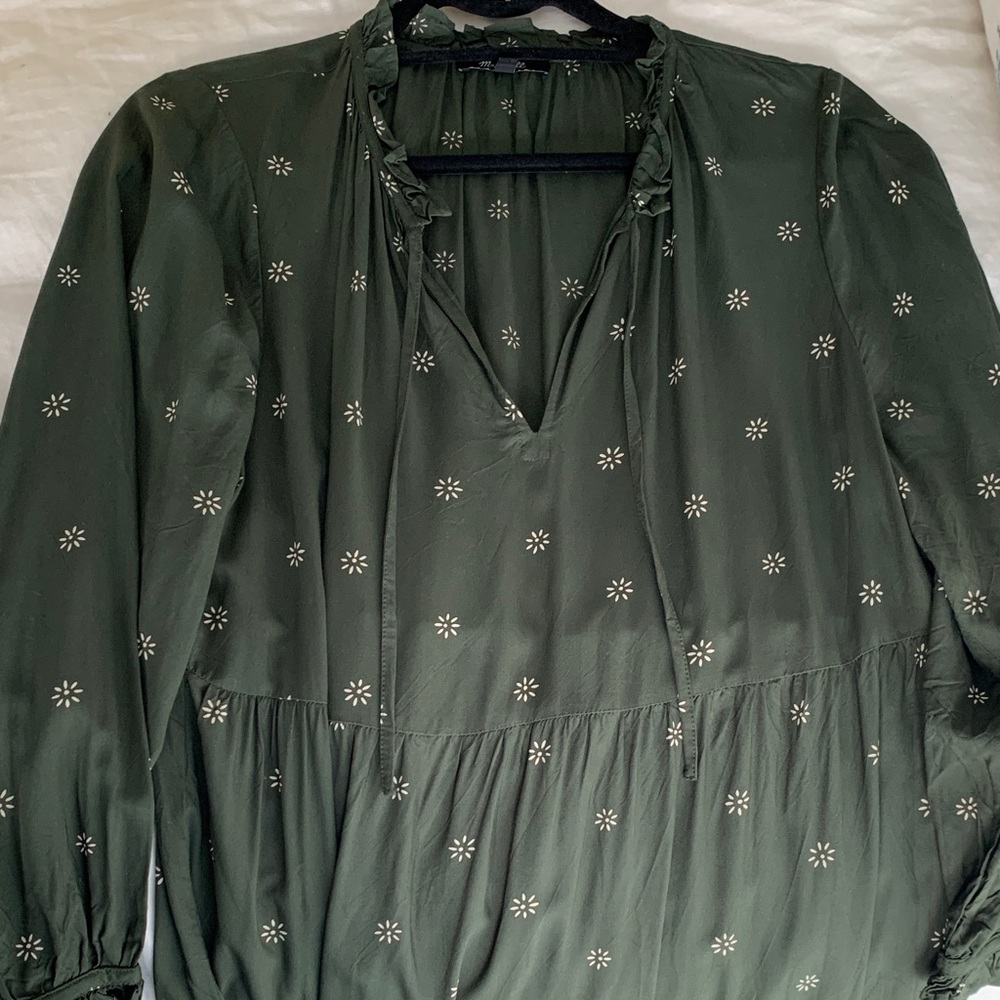 Madewell Indian Print Green Dress